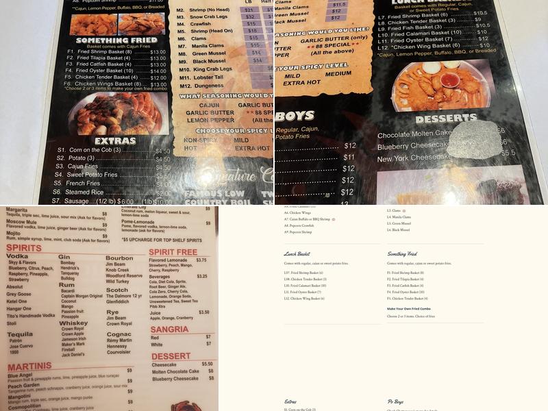 Pier 88 Boiling Seafood & Bar Independence Menu