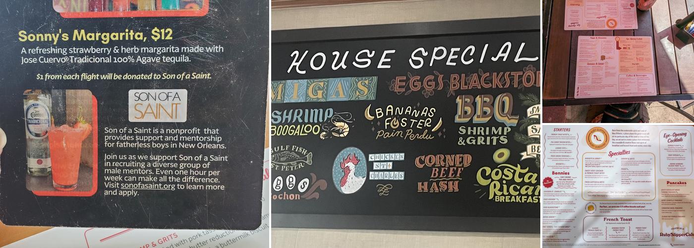 Ruby Slipper Old Metairie Menu