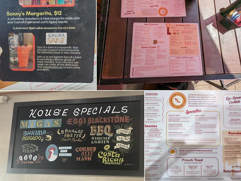 Ruby Slipper Old Metairie Menu