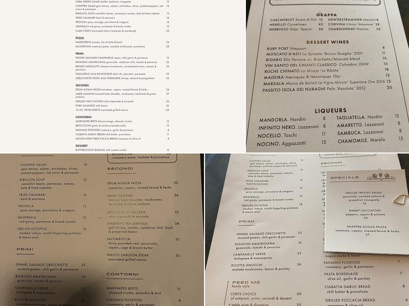 Gianna Restaurant Menu