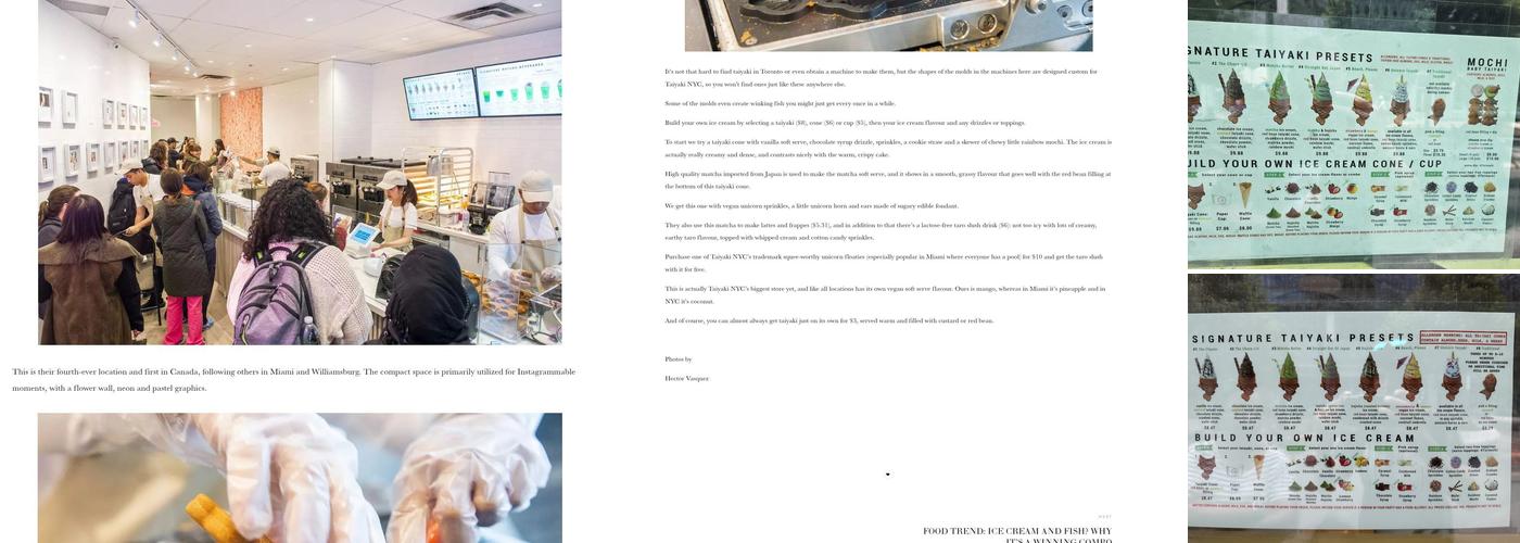 Taiyaki NYC - Boston Menu