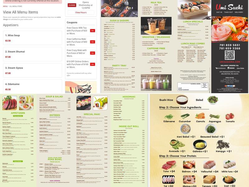 Umi Sushi Menu