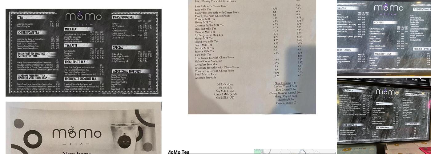Momo tea Menu