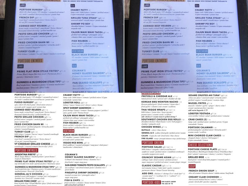 Portside Tavern Menu