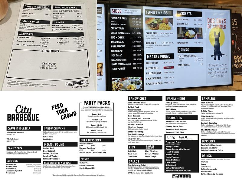City Barbeque Menu