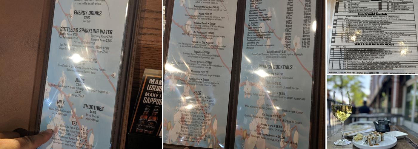 Sake Sushi Menu