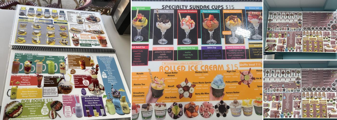 Choco Mania Cafe Menu