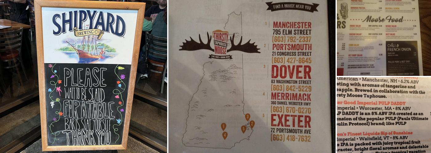 Thirsty Moose Tap House- Merrimack Menu