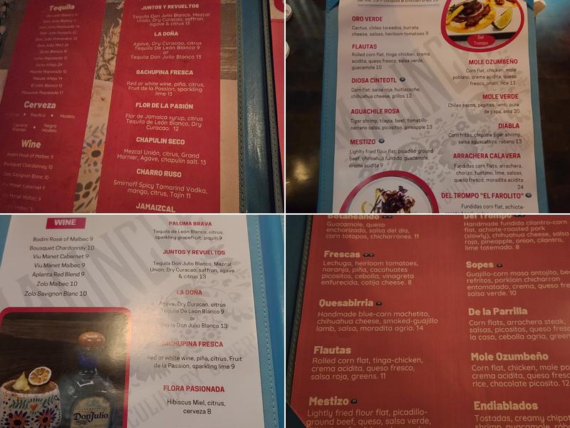 Malinche Mexican Culinary Experience Menu