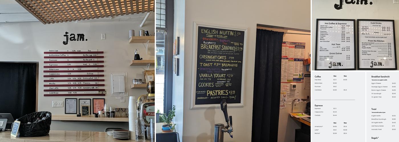 JAM Parkside Menu