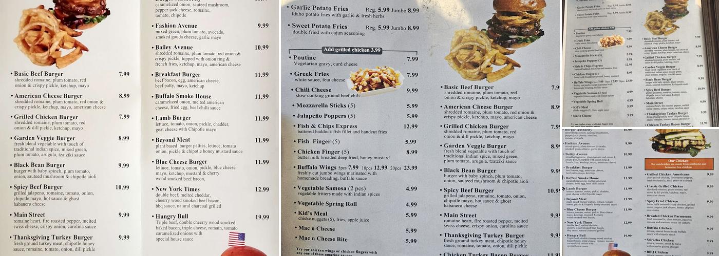 Burger Authority Menu