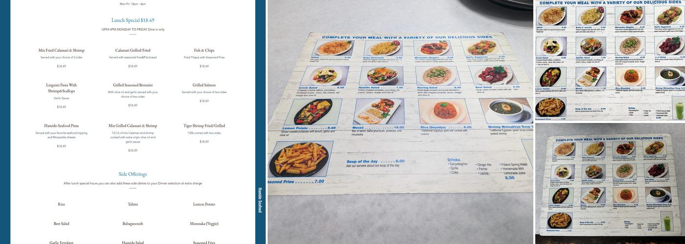 Hamido Seafood Menu