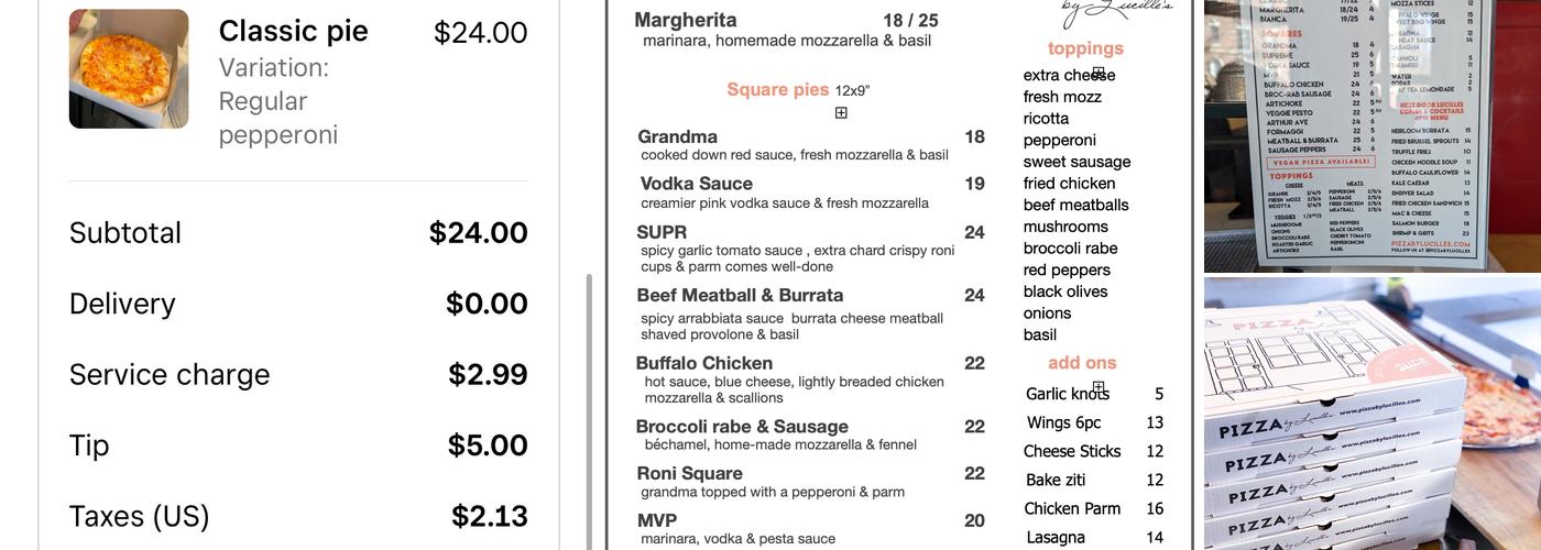 pizza by lucille’s Menu