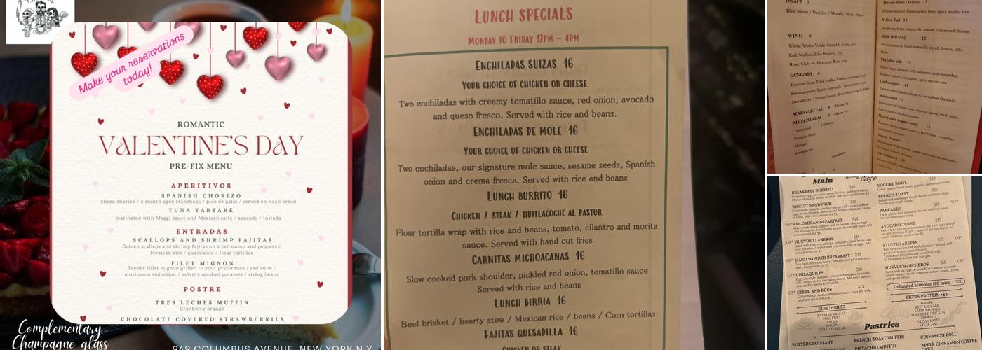 The Calaveras NYC Menu