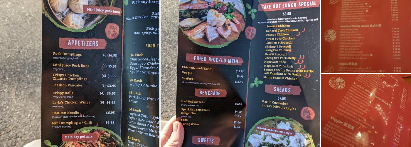 Malala Chinese Menu