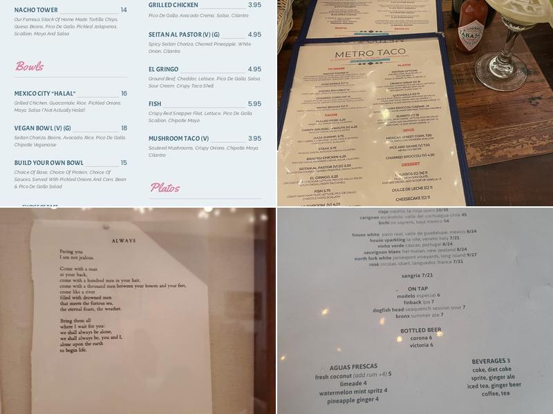 Metro Taco Menu