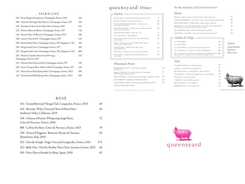 queensyard Menu