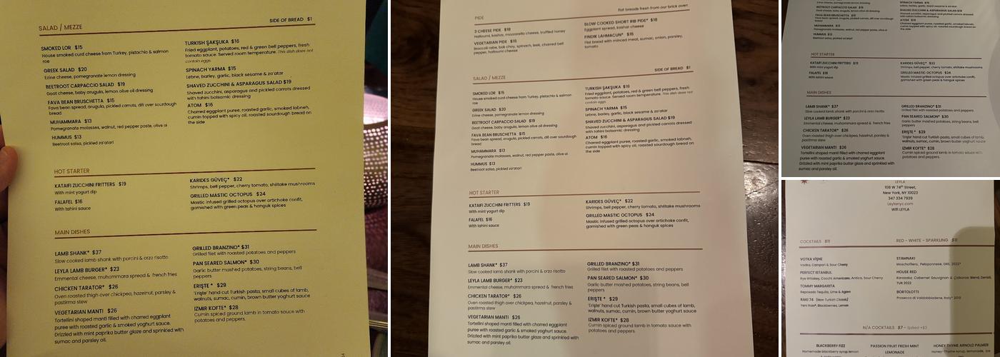 Leyla Menu