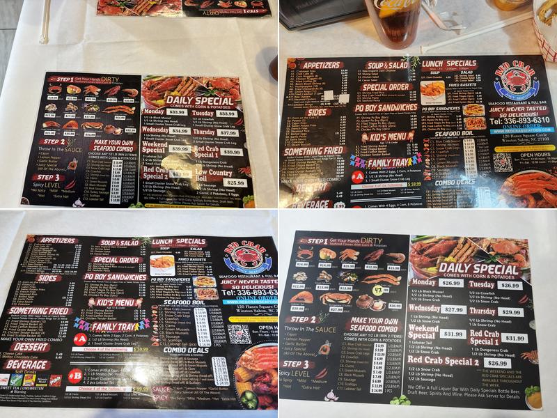 Red Crab Juicy Seafood Menu