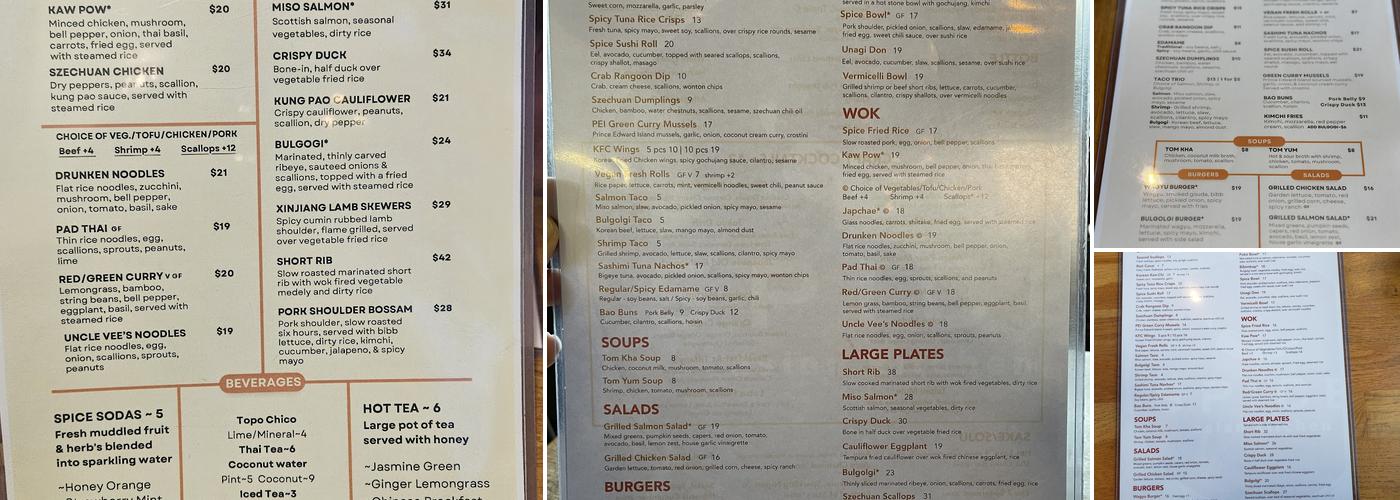 Spice Asian Kitchen Menu