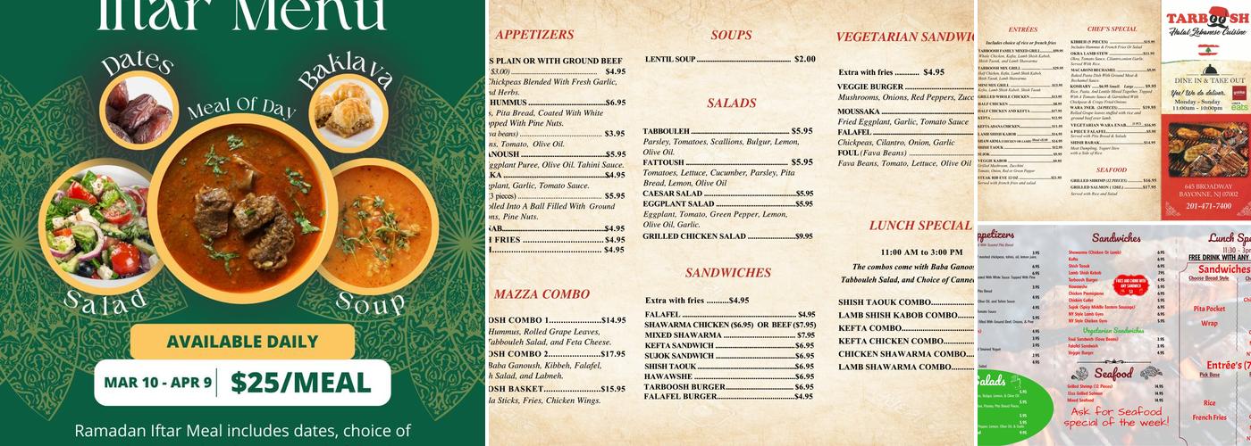 Tarboosh Menu