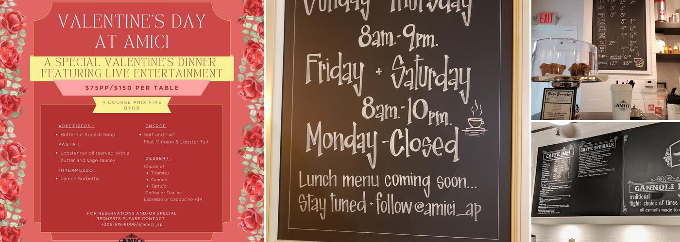 Amici Gelato & Caffé Menu