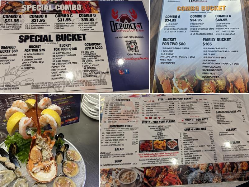 Oceancrat The Boiling Seafood Menu