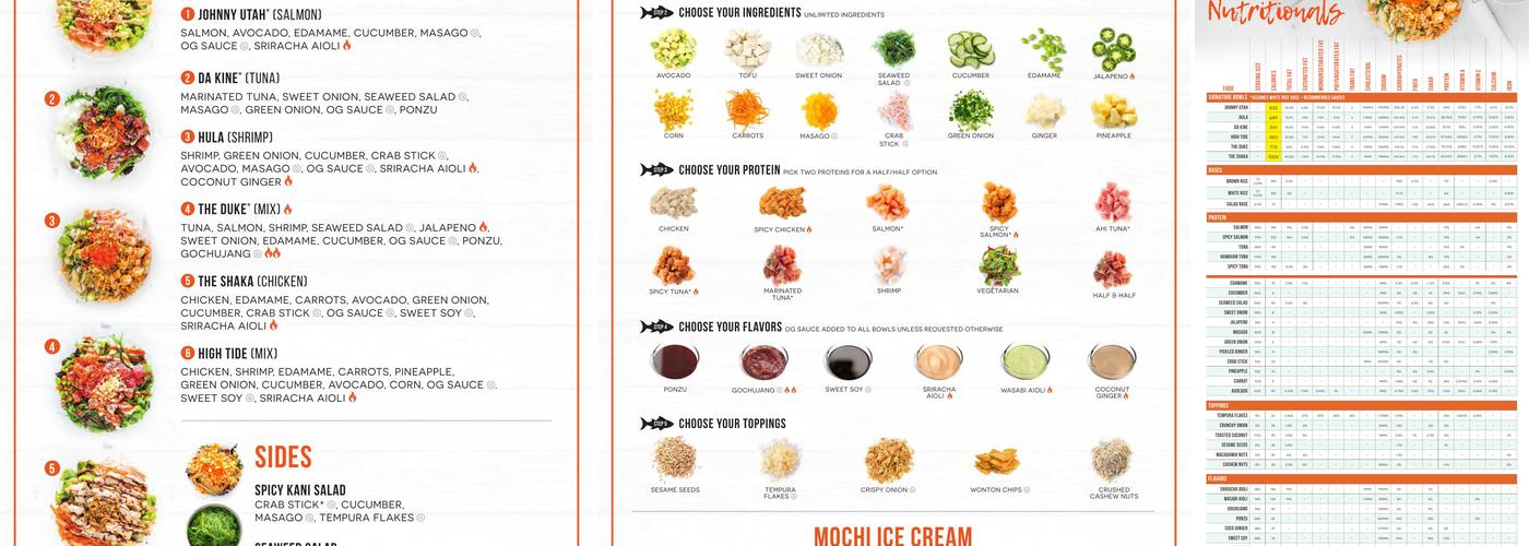 Poke Bros. Menu