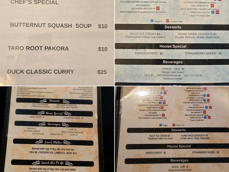 Rudra Indian Bistro Menu