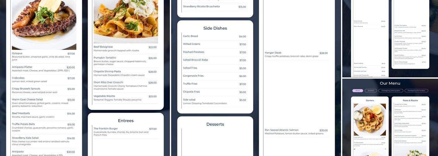 The Franklin Menu