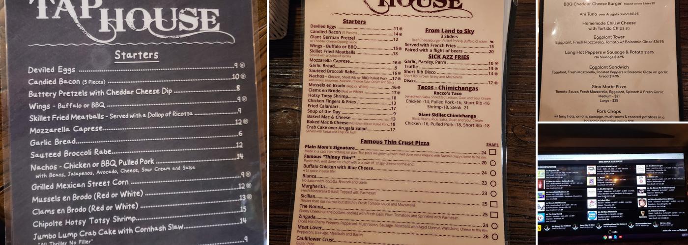The Brook Tap House Menu