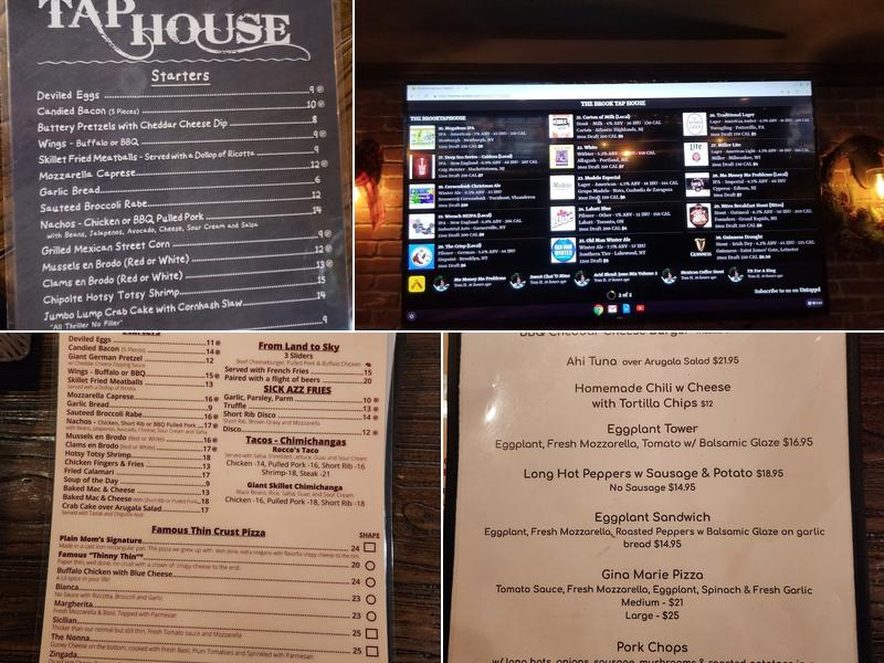 The Brook Tap House Menu