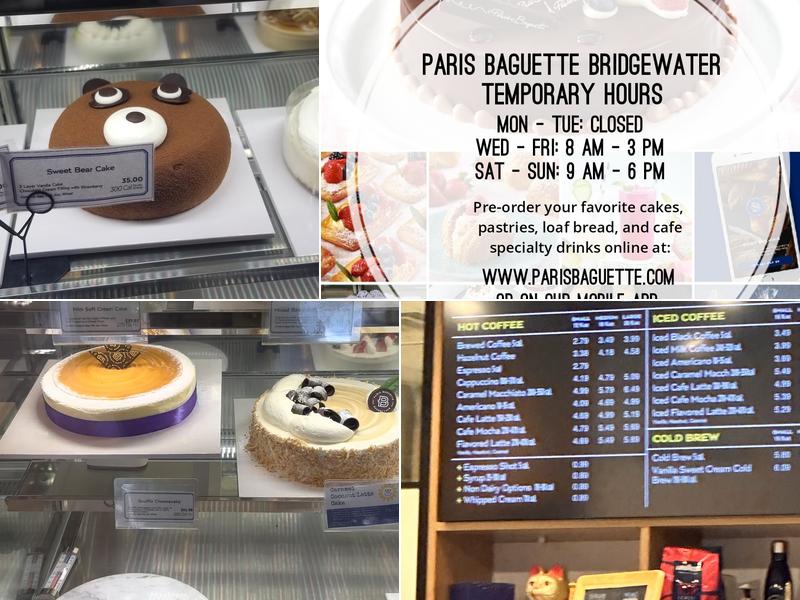 Paris Baguette Menu