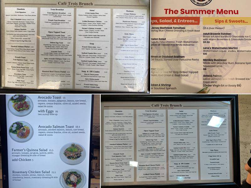 Cafe Trois Menu