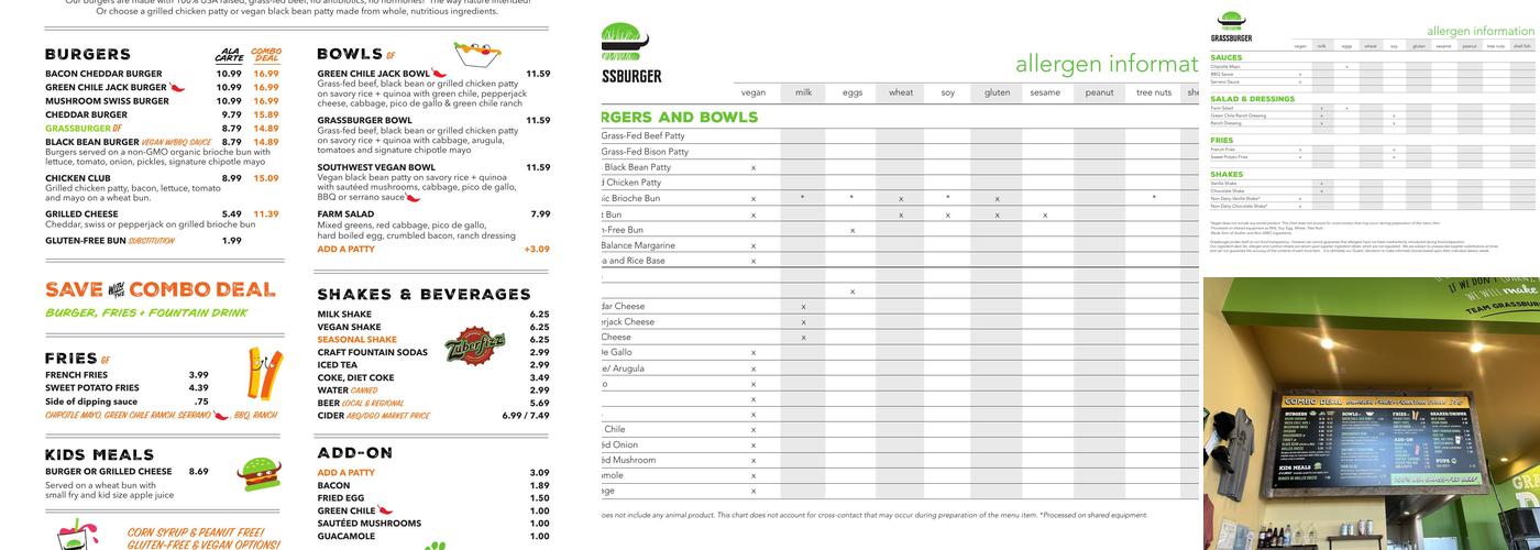 GRASSBURGER (ABQ NW) Menu