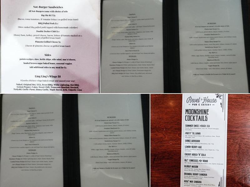 Revel House Pub and Eatery Menu
