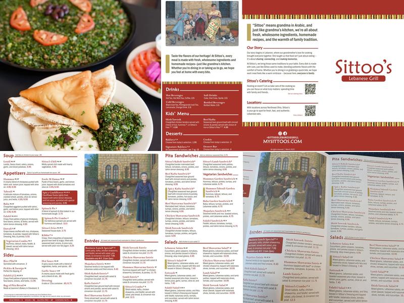 Sittoo's Lebanese grill Playhouse Square Menu