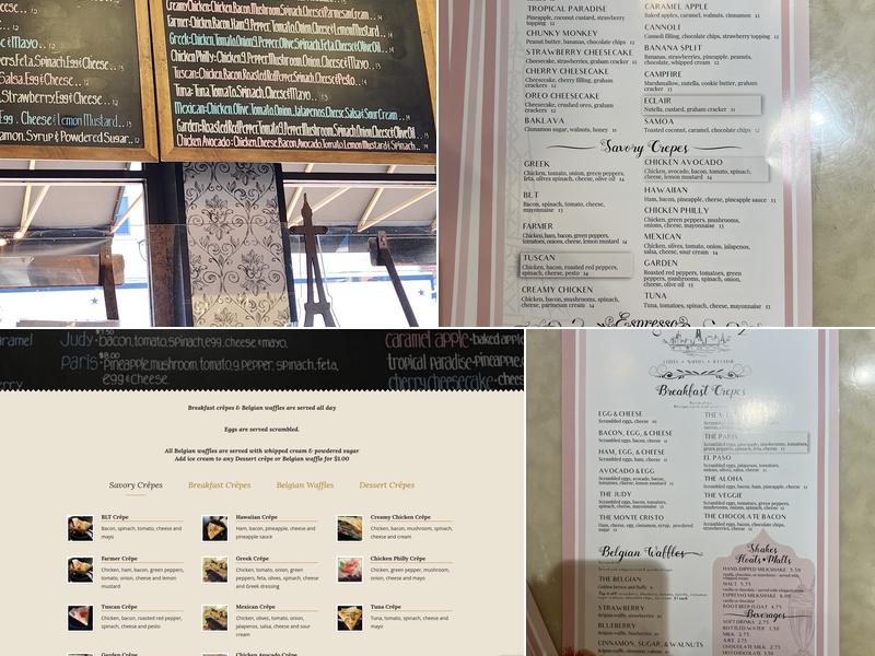 Crepes in the City Menu