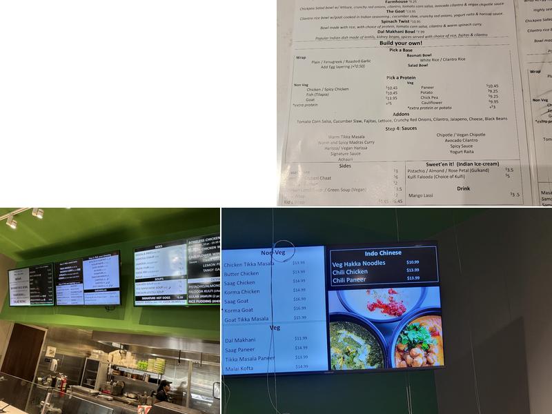 Rollz Rice Indian Kitchen Menu