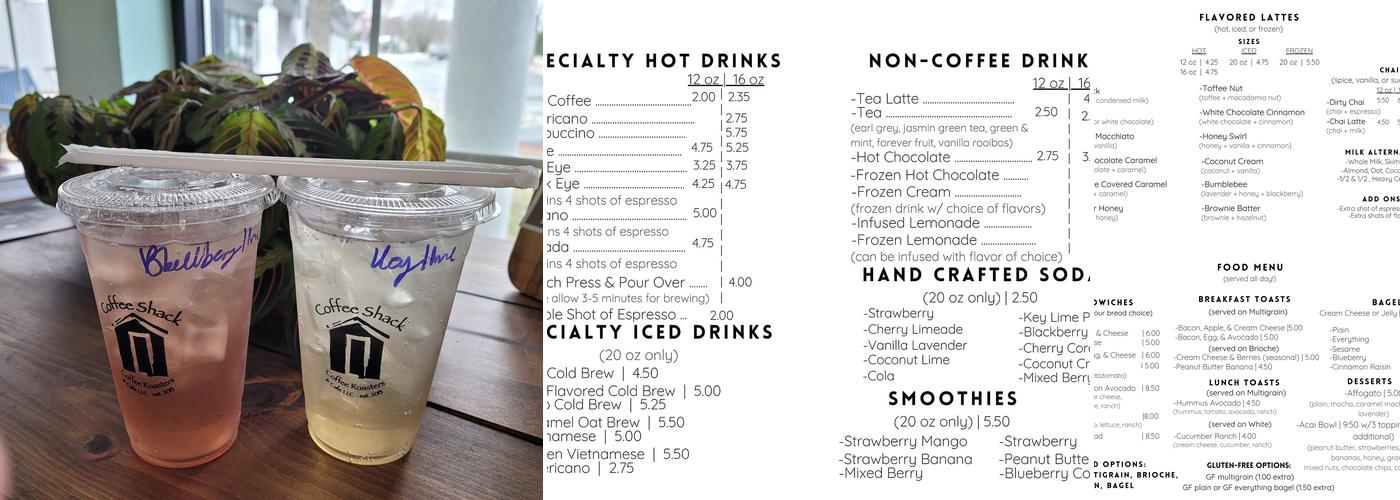 Coffee Shack Coffee Roasters_North Shore Menu