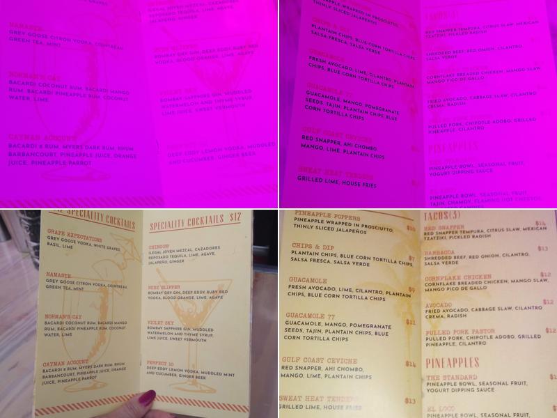 77 Degrees Menu