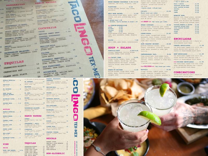 TacoLingo Tex-Mex Menu