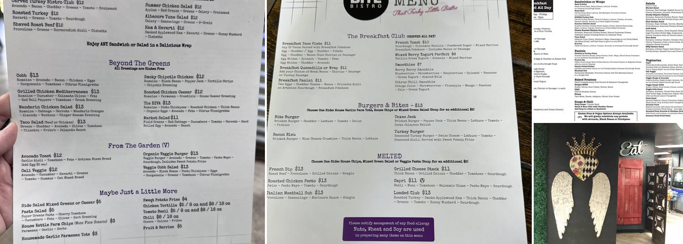 Bite Bistro Menu
