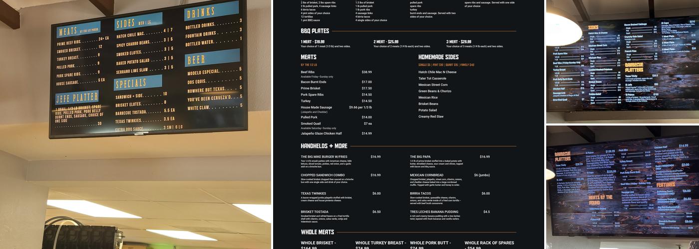 Hurtado Barbecue Menu