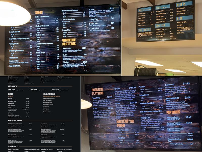 Hurtado Barbecue Menu