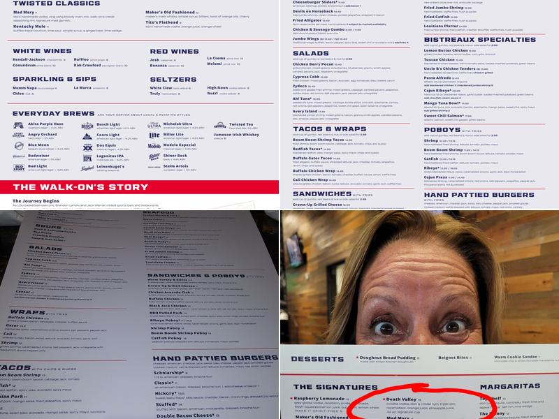 Walk-On's Sports Bistreaux - Arlington Restaurant Menu