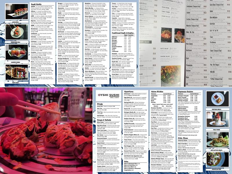 Oyshi Sushi Southside Menu
