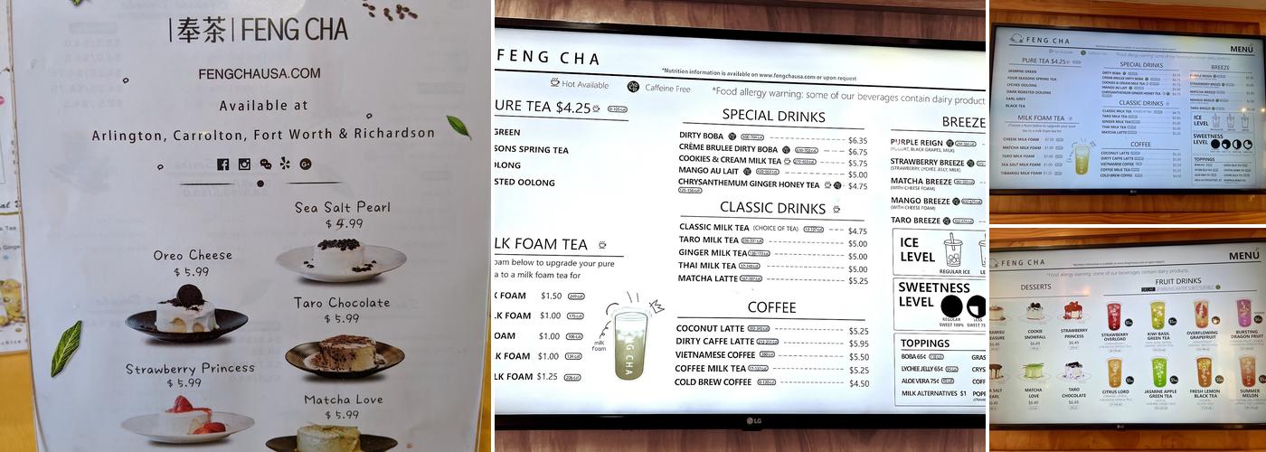 FENG CHA Menu