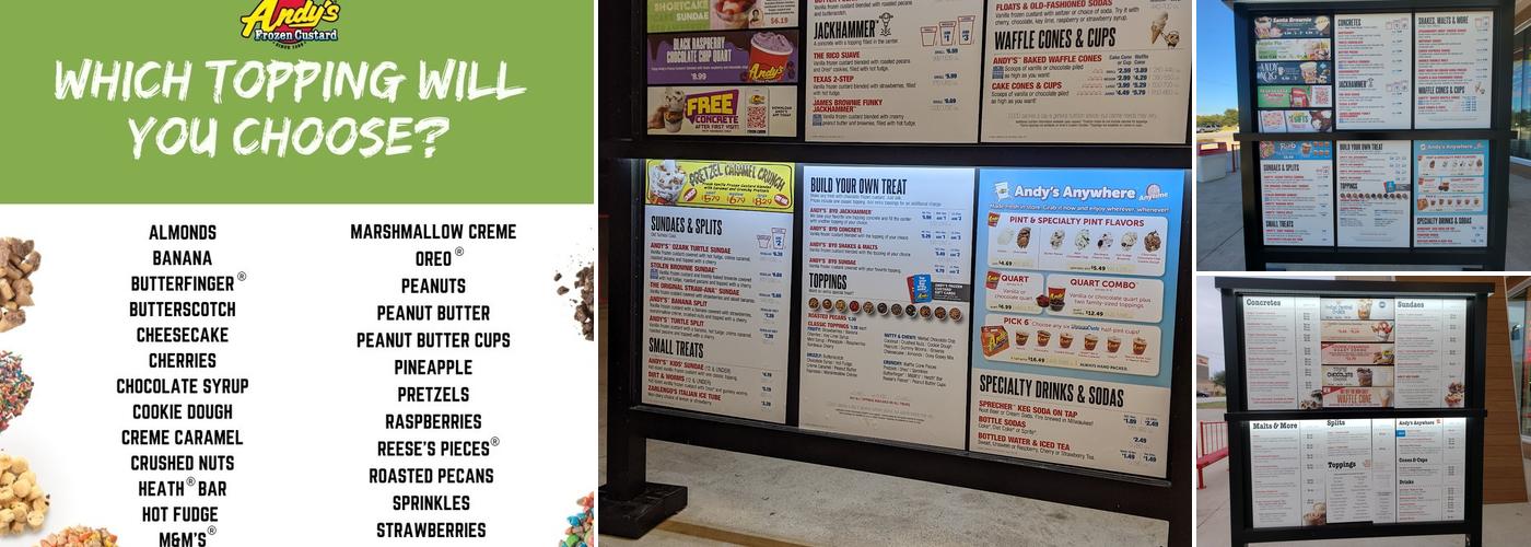Andy's Frozen Custard Menu