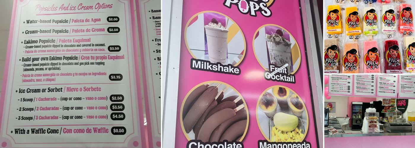Paco Pops Menu
